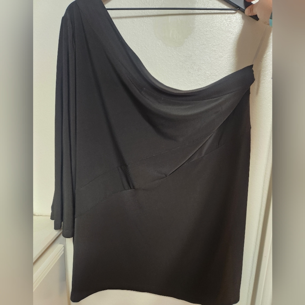 Sun Kim One Shoulder Xl Black Blouse. New With Tags.